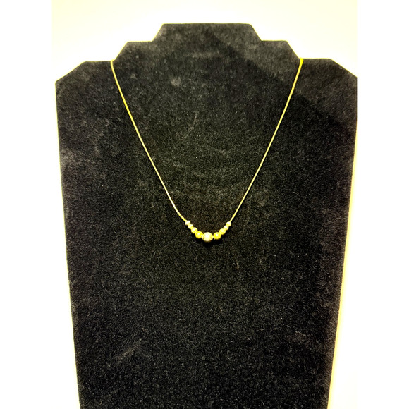 Vintage Signed Napier Graduated Nine Ball Necklace Choker Gold Tone 18" - Picture 2 of 7